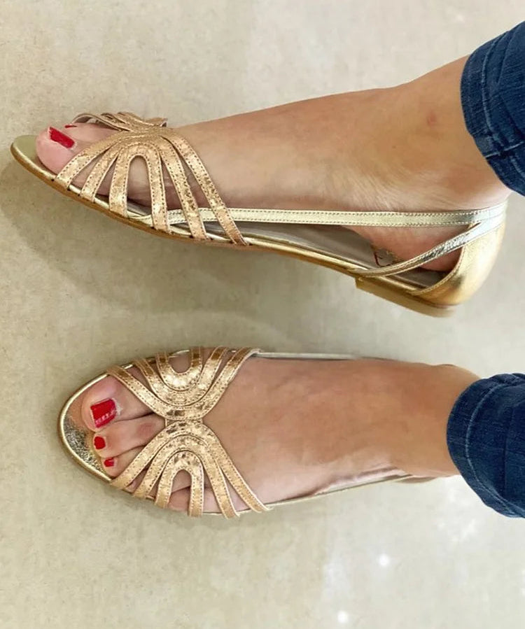 Lea | Goldene Lichtglanz-Sandalen