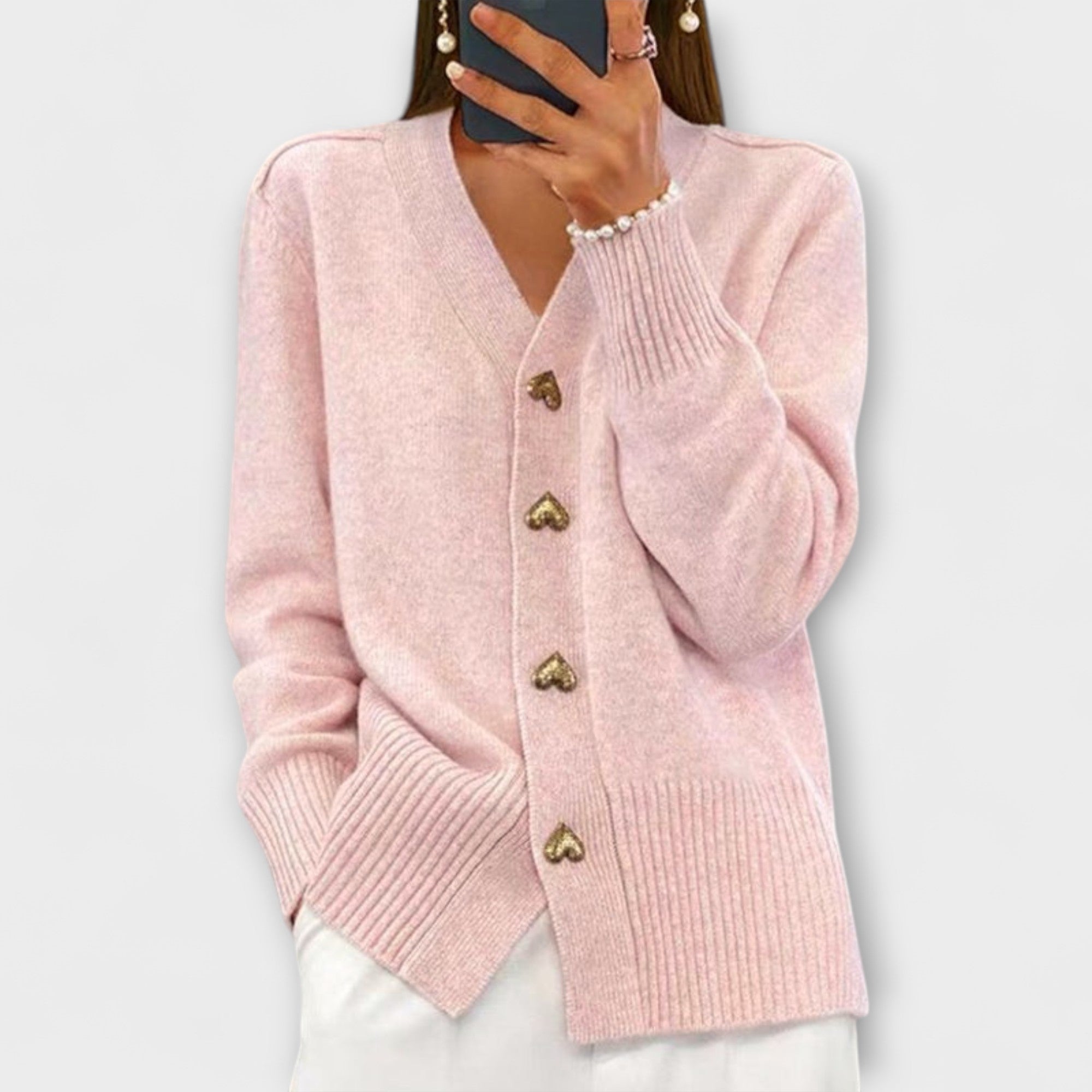 Marij – Damen-Pullover mit V-Ausschnitt im Vintage-Look