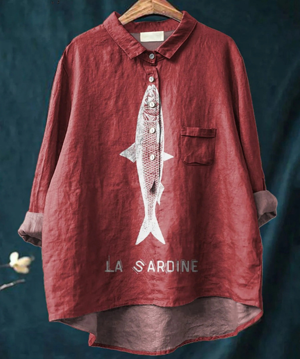 Evelyne | Lässiges T-Shirt mit Sardinenprint