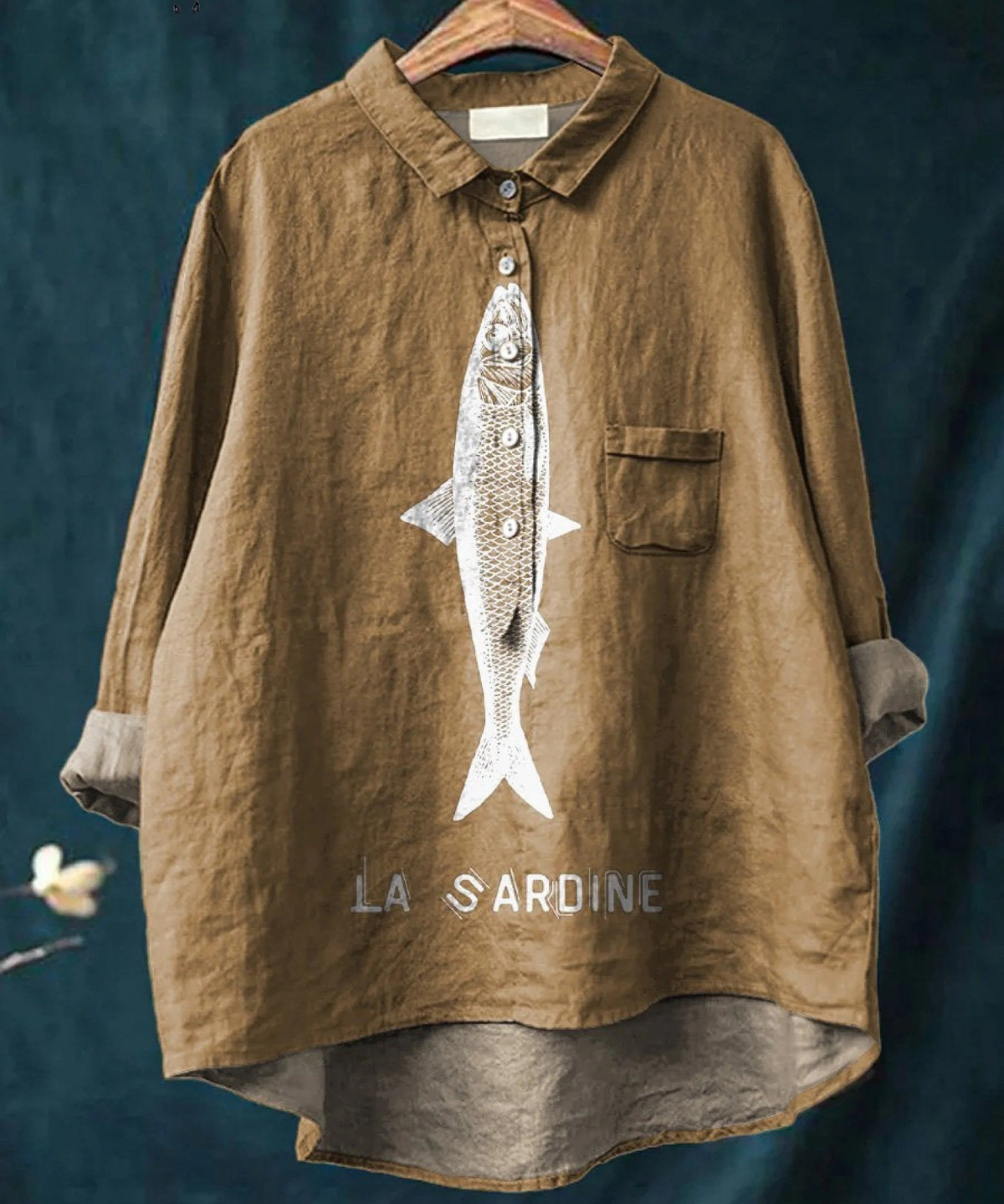 Evelyne | Lässiges T-Shirt mit Sardinenprint