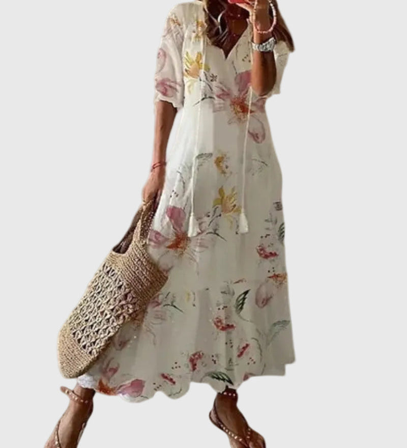 Amalia | Boho Vintage Sommer Maxikleid
