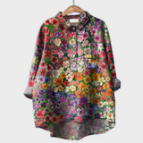 Magdalena - Handgemachte Damenbluse mit floralem Design
