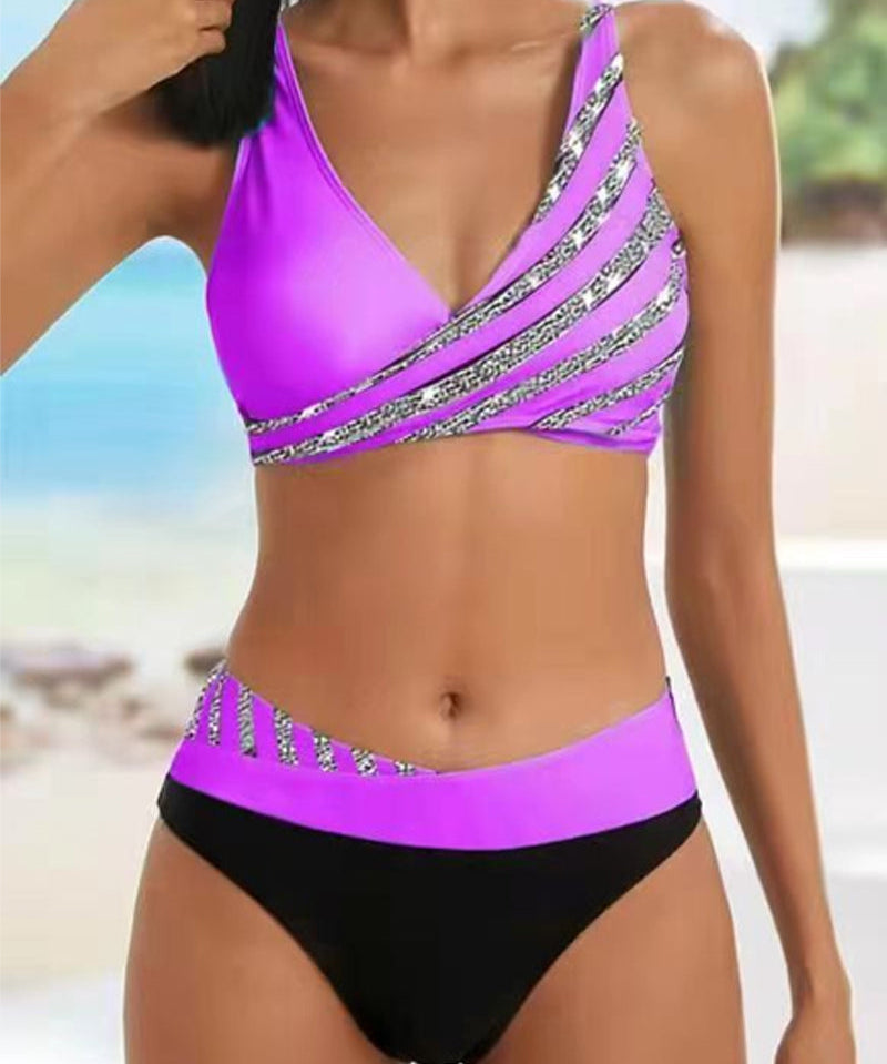 Mona - Bedruckter Bikini in Warmen Tönen