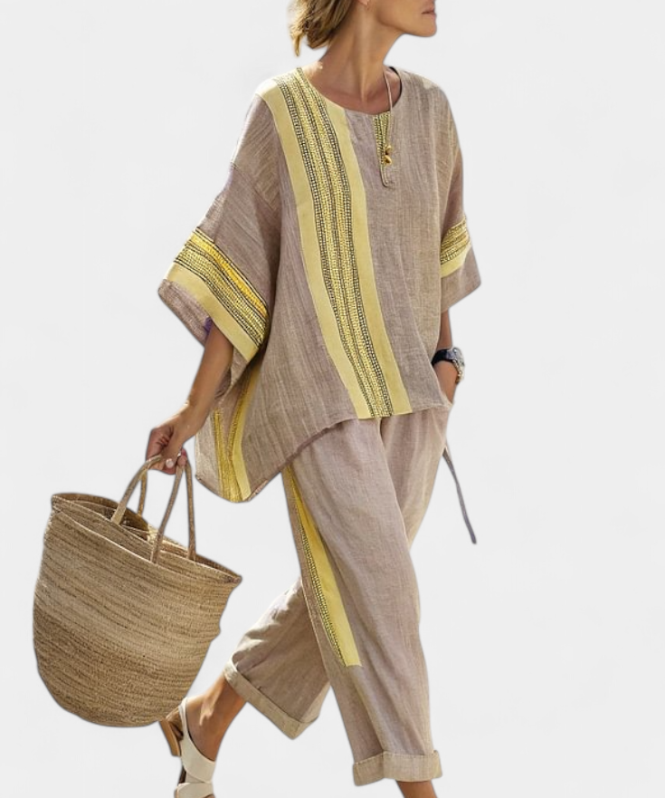 Lorena - Boho-Linen- und Bambus-Set
