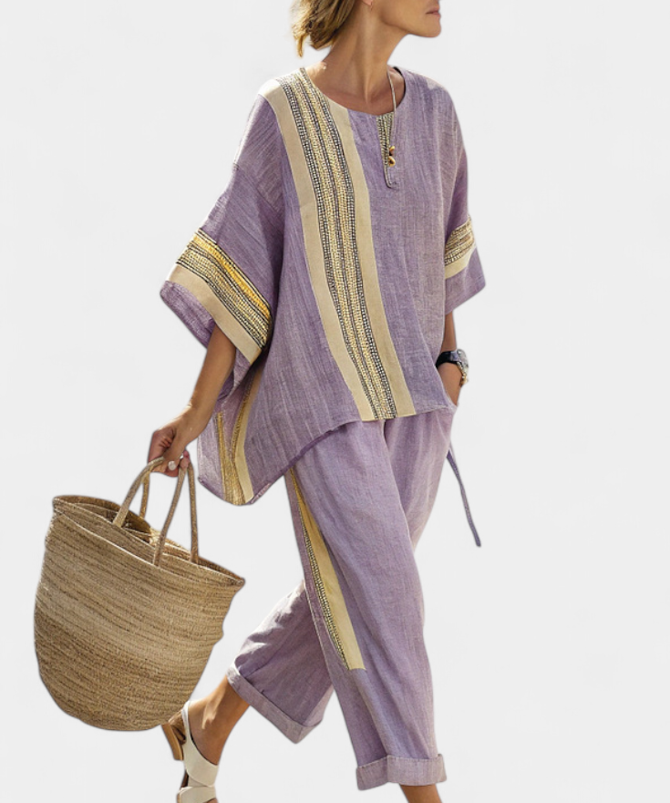 Lorena - Boho-Linen- und Bambus-Set