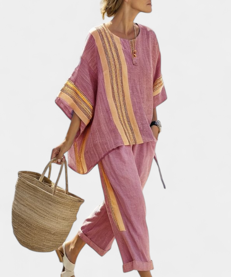 Lorena - Boho-Linen- und Bambus-Set