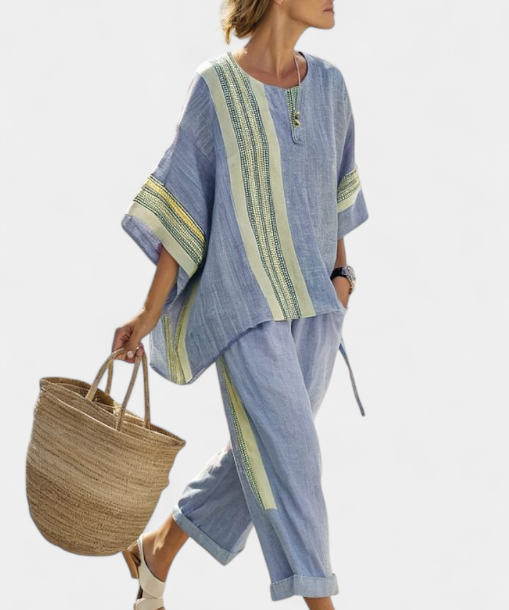 Lorena - Boho-Linen- und Bambus-Set