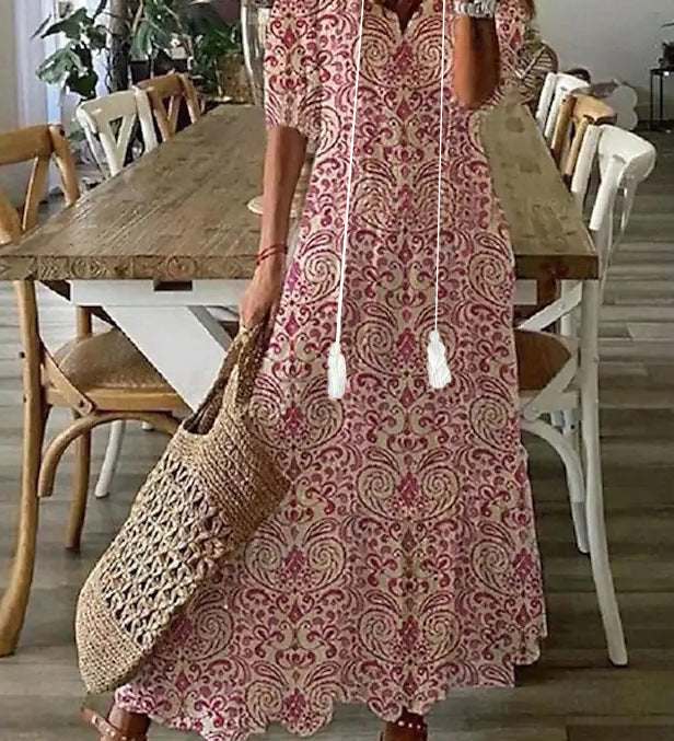 Amalia | Boho Vintage Sommer Maxikleid
