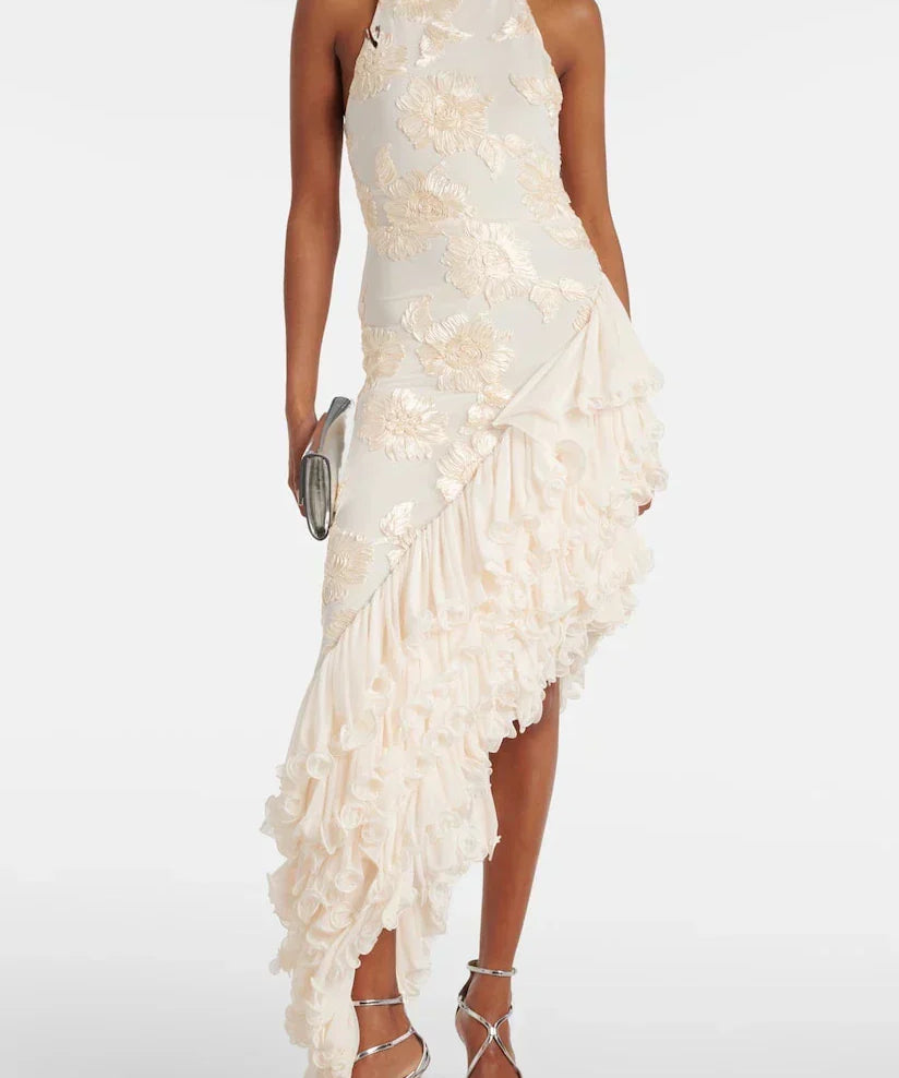 Karen - Maxikleid mit floralen Applikationen