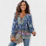 Melodie - Bohemian V-Ausschnitt Top mit Bindefront