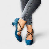 Kathleen - Blaue klobige Absätze
