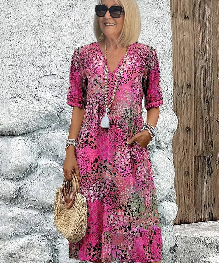 Lia - Damen Midi Kleid